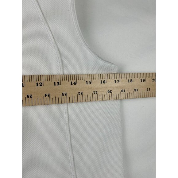 Athleta Womens Sleeveless White Performance Polo Top With Neon Trim Medium - Picture 5 of 10